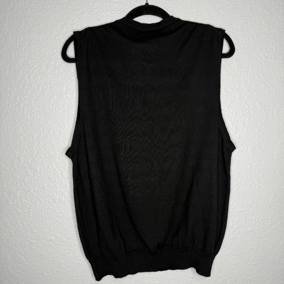 Vintage Men's Alfani Black V-neck sweatr vest 100% wool size Medium - Picture 7 of 8